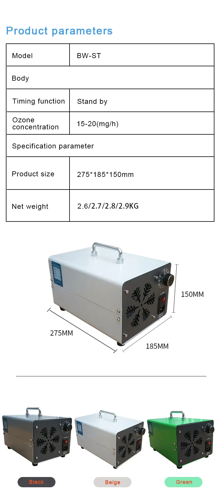 Yovog portable ozone purifier bulk production